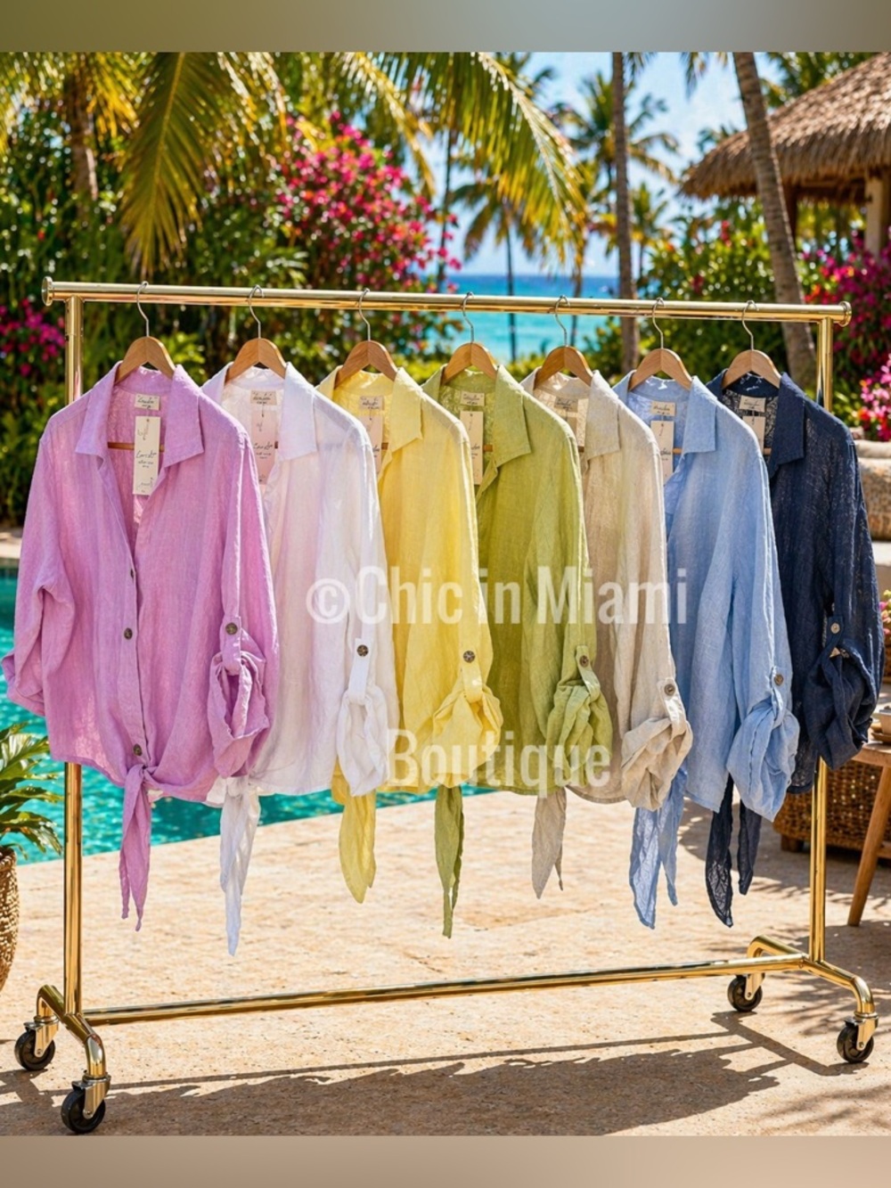 Italian Linen Button-Up Blouse